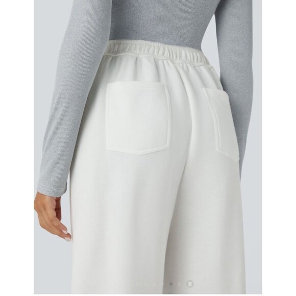 Halara High Waisted Straight Leg Multi Faux Button Sweat Pants Sz Small Gray Wom - Picture 7 of 9